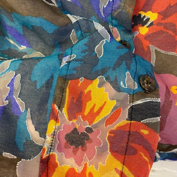 Tony Morgan Womens Blouse Brown/Black in a Bright Floral Pattern Size S - Picture 8 of 16
